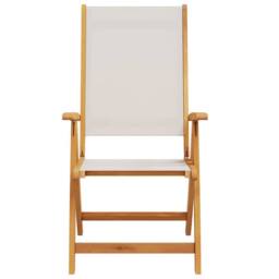 Berkfield Home Beautiful Folding Garden Chairs 2 pcs Solid Wood Acacia & Textilene in Brown - thumbnail 4