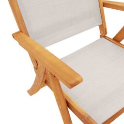 Berkfield Home Beautiful Folding Garden Chairs 2 pcs Solid Wood Acacia & Textilene in Brown - thumbnail 9