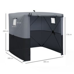 OUTSUNNY 2 x 2m Pop Up Gazebo with Sides Easy up Party Tent with Carry Bag in Black - thumbnail 3