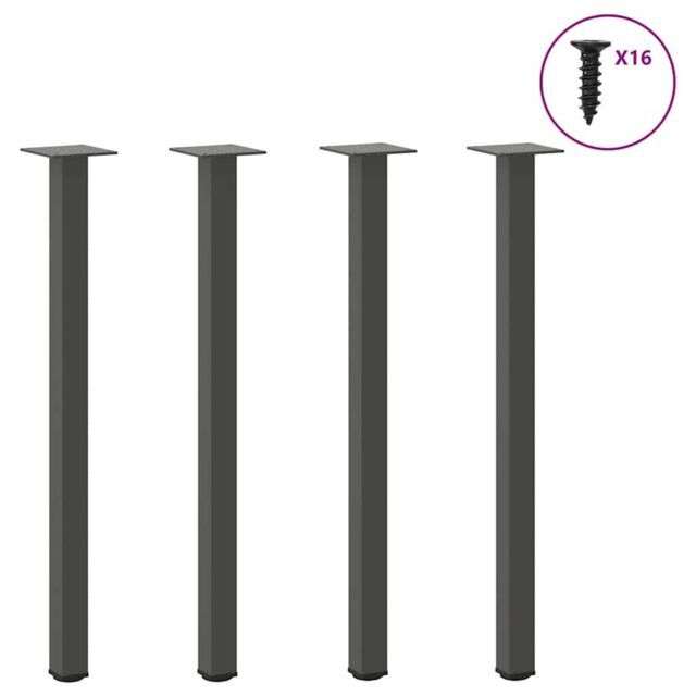 Berkfield Home Coffee Table Legs 4 pcs Anthracite 72-74 cm Steel in Black - image 1