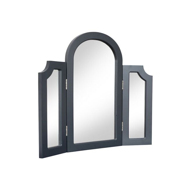 Melody Maison Navy Black Arched Triple Dressing Table Mirror - Daventry Navy Black Range - image 1