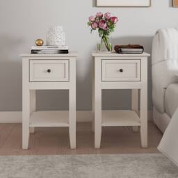 Melody Maison Pair Of One Drawer Bedside Tables - Rowley Pale Cream Range - thumbnail 5