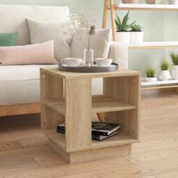 Berkfield Home Coffee Table Sonoma Oak 40x40x43 cm Engineered Wood in Beige - Size: 40 x 40 x 43 cm - thumbnail 2