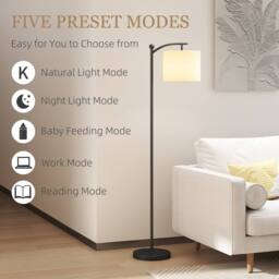 Wyld Haus Mota Nelo Black Metal LED Floor Lamp Remote Control - Size: 145 cm - thumbnail 8