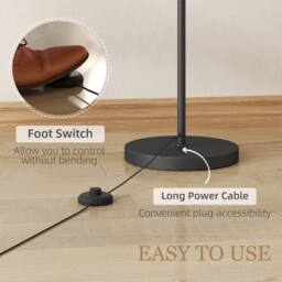 Wyld Haus Mota Nelo Black Metal LED Floor Lamp Remote Control - Size: 145 cm - thumbnail 6