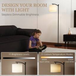 Wyld Haus Mota Nelo Black Metal LED Floor Lamp Remote Control - Size: 145 cm - thumbnail 5