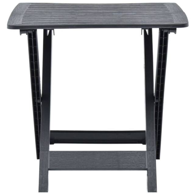 Berkfield Home Durable Folding Garden Table Anthracite 79x72x70 cm Plastic in Dark Grey - Size: 79 x 72 x 70 cm - image 1