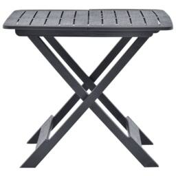 Berkfield Home Durable Folding Garden Table Anthracite 79x72x70 cm Plastic in Dark Grey - Size: 79 x 72 x 70 cm - thumbnail 3