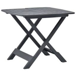 Berkfield Home Durable Folding Garden Table Anthracite 79x72x70 cm Plastic in Dark Grey - Size: 79 x 72 x 70 cm - thumbnail 2