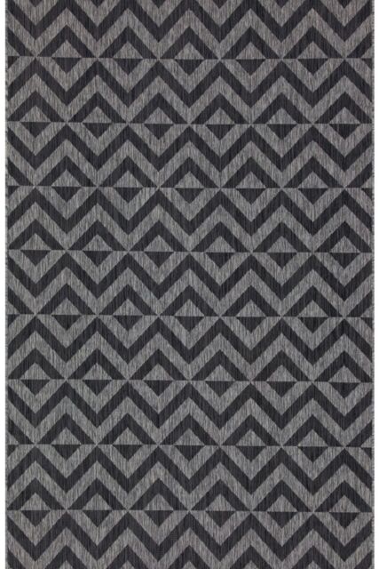 Kukoon Charcoal Grey Geometric Outdoor, Garden & Patio Area Rug - Size: 80 cm x 150 cm - image 1