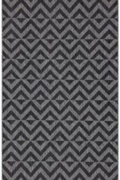 Kukoon Charcoal Grey Geometric Outdoor, Garden & Patio Area Rug - Size: 80 cm x 150 cm - thumbnail 1