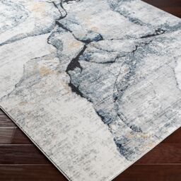 Livabliss Jolie-Abstract Grey Blue Ivory Brown Moderne Marble Living Dining Bedroom Rug in Dark Blue - Size: 160 cm x 220 cm - thumbnail 6
