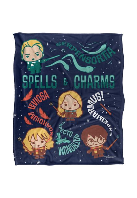 Warner Brothers Harry Potter Spells & Charms Blanket 152 x 127 cm in White - image 1