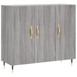 Berkfield Home Sideboard Grey Sonoma 90x34x80 cm Engineered Wood - Size: 90 x 34 x 80 cm - thumbnail 2