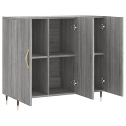 Berkfield Home Sideboard Grey Sonoma 90x34x80 cm Engineered Wood - Size: 90 x 34 x 80 cm - thumbnail 5