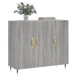 Berkfield Home Sideboard Grey Sonoma 90x34x80 cm Engineered Wood - Size: 90 x 34 x 80 cm - thumbnail 3