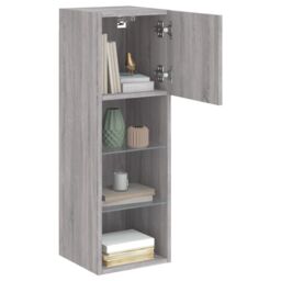 Berkfield Home TV Cabinets with LED Lights 2 pcs Grey Sonoma 30.5x30x90 cm - thumbnail 5