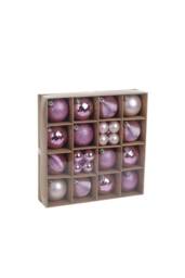 KDMD Pink Baubles Assorted Pack 5cm 2.5cm 30 Pack