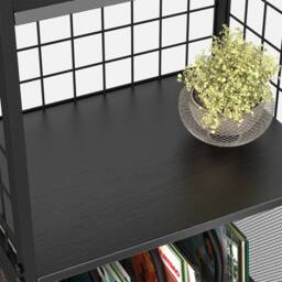 Huhote 3Tier Vinyl Record Player Stand Storage Side End Table Display Rack in Black - thumbnail 7