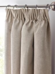 Luxury Living Chenille Blackout Pencil Pleat Top Curtains in Cream - Size: 117 cm width x 137 cm drop - thumbnail 5