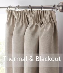 Luxury Living Chenille Blackout Pencil Pleat Top Curtains in Cream - Size: 117 cm width x 137 cm drop - thumbnail 2