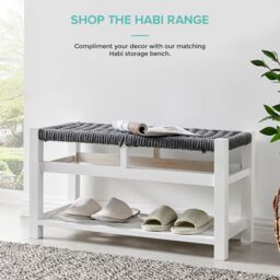 LIVIVO 3 Drawer 'Habi' Scandi Style Bedside Storage Cabinet - Large in Black - thumbnail 6