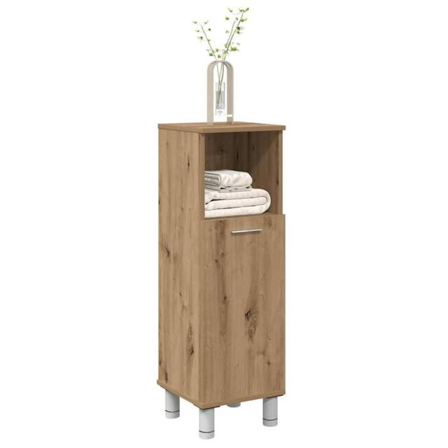 Berkfield Home Comfortable Bathroom Cabinet Artisan Oak 30x30x95 cm Engineered Wood in Brown - Size: 30 x 30 x 95 cm - image 1