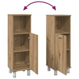 Berkfield Home Comfortable Bathroom Cabinet Artisan Oak 30x30x95 cm Engineered Wood in Brown - Size: 30 x 30 x 95 cm - thumbnail 8