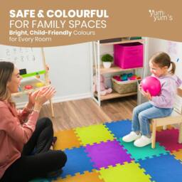 Yum Yums Yum Yum's Baby Play Mat - 36 Soft EVA Foam Interlocking Tiles for Indoor Play - thumbnail 4