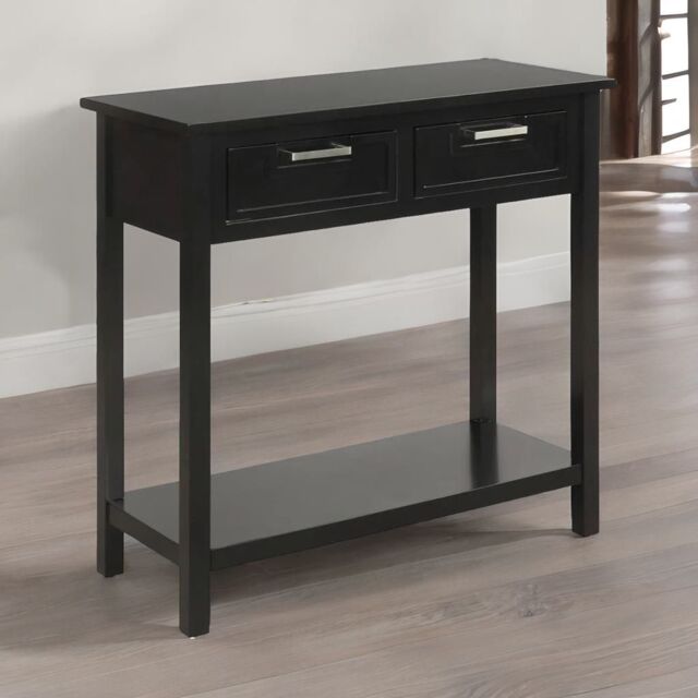Rafaelo Mobilia Industrial Console Table With 2 Fabric Drawers in Black - image 1