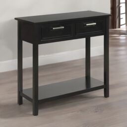 Rafaelo Mobilia Industrial Console Table With 2 Fabric Drawers in Black - thumbnail 1