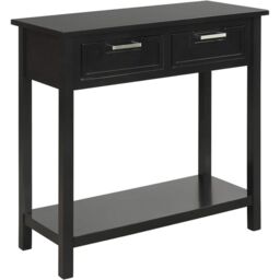 Rafaelo Mobilia Industrial Console Table With 2 Fabric Drawers in Black - thumbnail 5