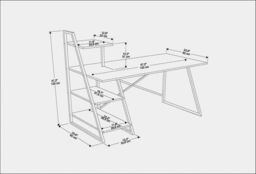 Decorotika Admira Metal Leg Writing Study Work Desk Workstation in Beige - thumbnail 5
