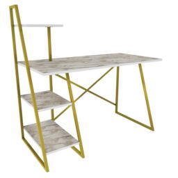 Decorotika Admira Metal Leg Writing Study Work Desk Workstation in Beige - thumbnail 4
