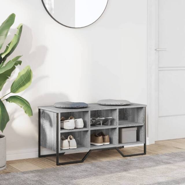 Berkfield Home Shoe Cabinet Grey Sonoma 90x38x45.5 cm Engineered Wood - image 1