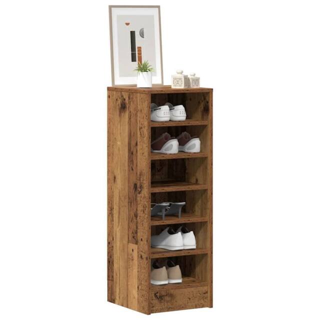 Berkfield Home Shoe Cabinet Old Wood 32x35x92 cm Engineered Wood in Brown - Size: 32 x 35 x 92 cm - image 1