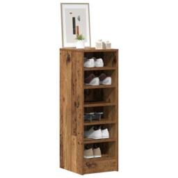 Berkfield Home Shoe Cabinet Old Wood 32x35x92 cm Engineered Wood in Brown - Size: 32 x 35 x 92 cm - thumbnail 1