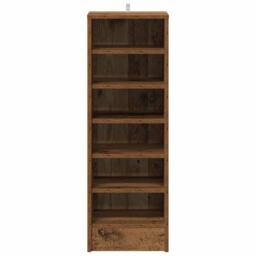 Berkfield Home Shoe Cabinet Old Wood 32x35x92 cm Engineered Wood in Brown - Size: 32 x 35 x 92 cm - thumbnail 4
