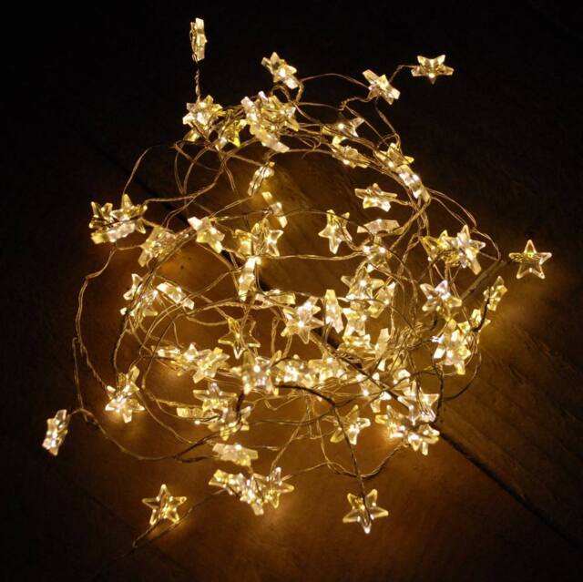 Samuel Alexander 80 LED (2m) Outdoor Warm White Star Cluster Christmas Lights Microbrights Timer in Beige - image 1
