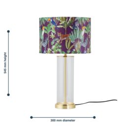 First Choice Lighting Aura - Satin Brass Table Lamp with Safari Velvet Shade in Gold - thumbnail 9