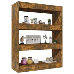 Berkfield Home Book Cabinet/Room Divider Smoked Oak 80x30x103 cm Engineered wood in Brown - Size: 80 x 30 x 103 cm - thumbnail 5