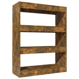 Berkfield Home Book Cabinet/Room Divider Smoked Oak 80x30x103 cm Engineered wood in Brown - Size: 80 x 30 x 103 cm - thumbnail 2