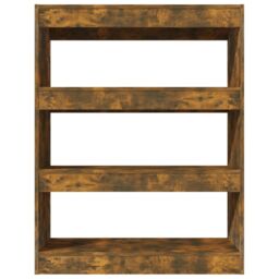 Berkfield Home Book Cabinet/Room Divider Smoked Oak 80x30x103 cm Engineered wood in Brown - Size: 80 x 30 x 103 cm - thumbnail 3