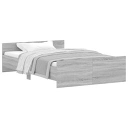 Berkfield Home Bed Frame with Headboard & Footboard Grey Sonoma 120x190 cm Small Double - thumbnail 2