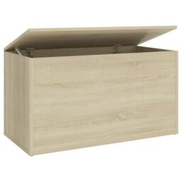 Berkfield Home Storage Chest Sonoma Oak 84x42x46 cm Engineered Wood in Brown - Size: 84 x 42 x 46 cm - thumbnail 2