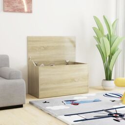 Berkfield Home Storage Chest Sonoma Oak 84x42x46 cm Engineered Wood in Brown - Size: 84 x 42 x 46 cm - thumbnail 1