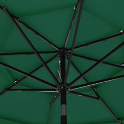 Berkfield Home Harmful 3-Tier Parasol with Aluminium Pole Green 3 m - thumbnail 5