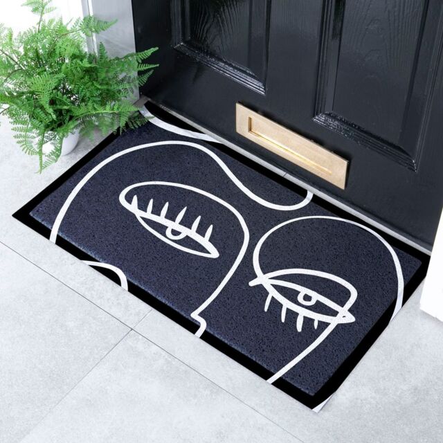 Artsy Mats Black Eyelash Indoor & Outdoor Doormat - 70x40cm - Size: 40 cm x 70 cm - image 1
