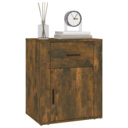 Berkfield Home Bedside Cabinet Smoked Oak 50x36x60 cm Engineered Wood in Brown - Size: 50 x 36 x 60 cm - thumbnail 4