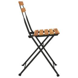 Berkfield Home Beautiful Folding Bistro Chairs 4 pcs Solid Wood Teak & Steel in Brown - thumbnail 5